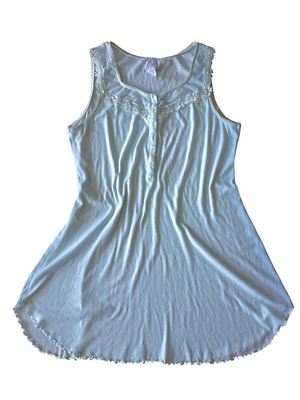 Light Blue Lace-Trim Dress